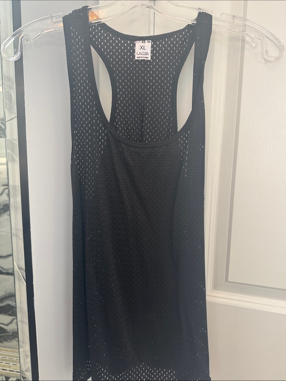 Black Racerback Mesh Tank Top - XL